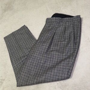 🔥VGT Paul Fredrick Men’s Wool Plaid Dress Pants Pleated Slacks 40x28 Mexico